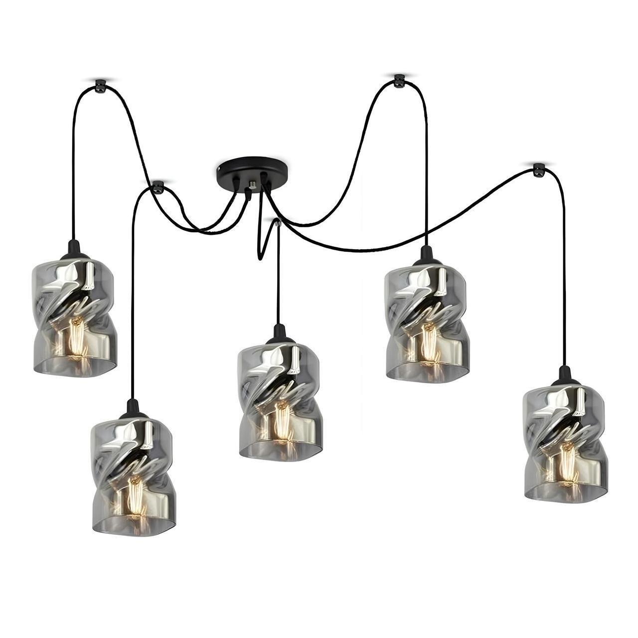 Люстра Sirius Паук на пять плафонов под лампу Е27 Хром (8810-5)