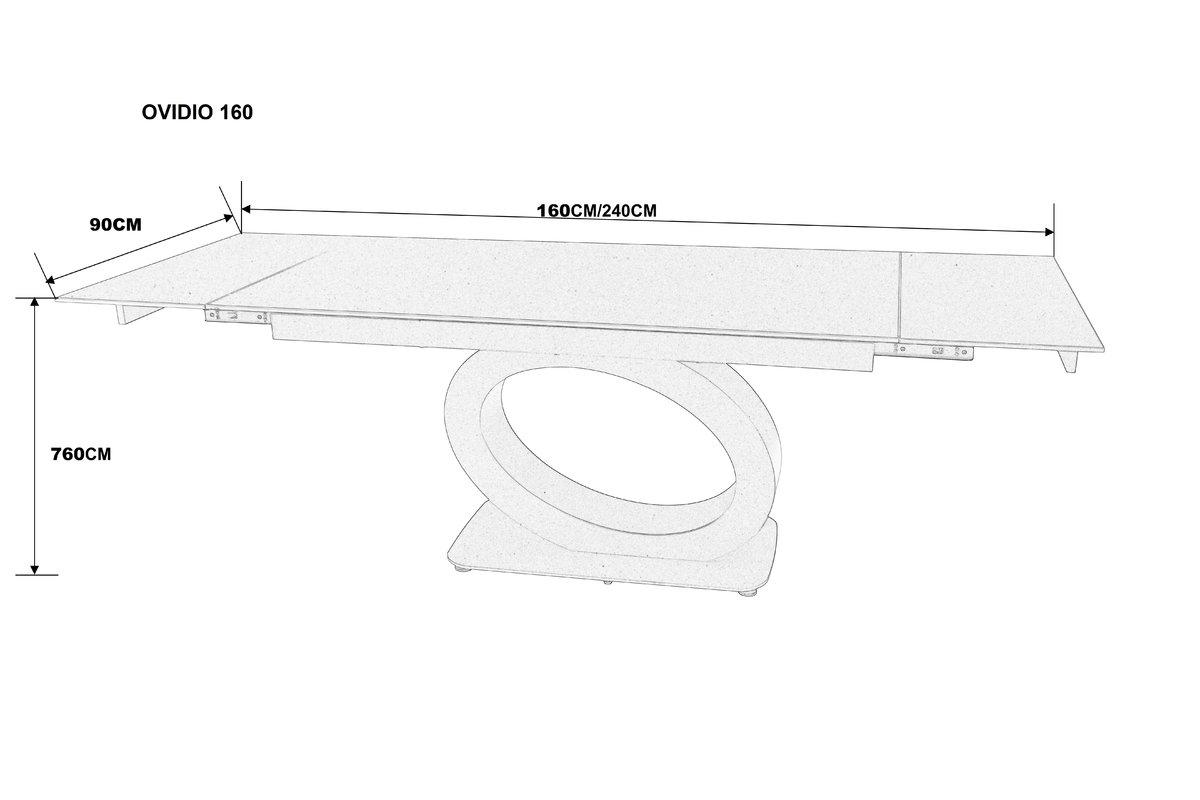 Стол Intarsio Ovidio Ceramic 160/240x90 см Черный матовый (OVIDIO160BL) - фото 7 Стол Intarsio Ovidio Ceramic 160/240x90 см Черный матовый (OVIDIO160BL) - фото 7