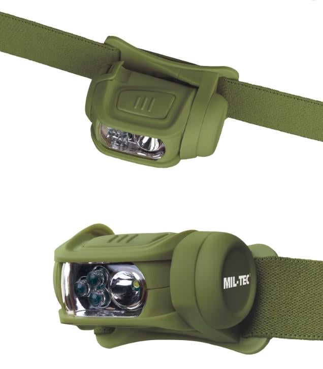 Фонарь военный налобный Mil-Tec 4 цвета Олива (15170101) - фото 2