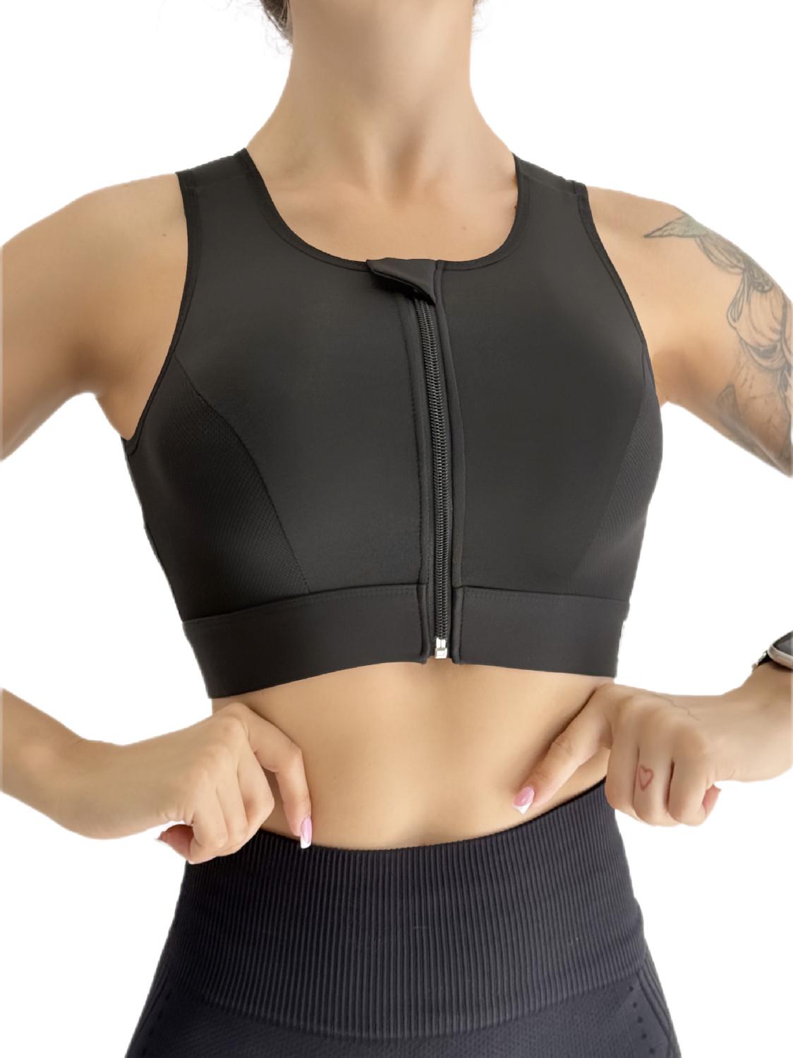 Топ спортивний для фітнесу LILAFIT на блискавці пуш ап S Чорний (LFB000026)