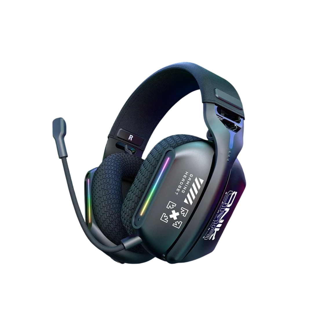 Наушники беспроводные игровые Onikuma GT808 Tri-Mode с 7.1 Surround Sound и HD-микрофоном Bluetooth 5.3/2.4 GHz 3,5 мм Черный (2735744665)