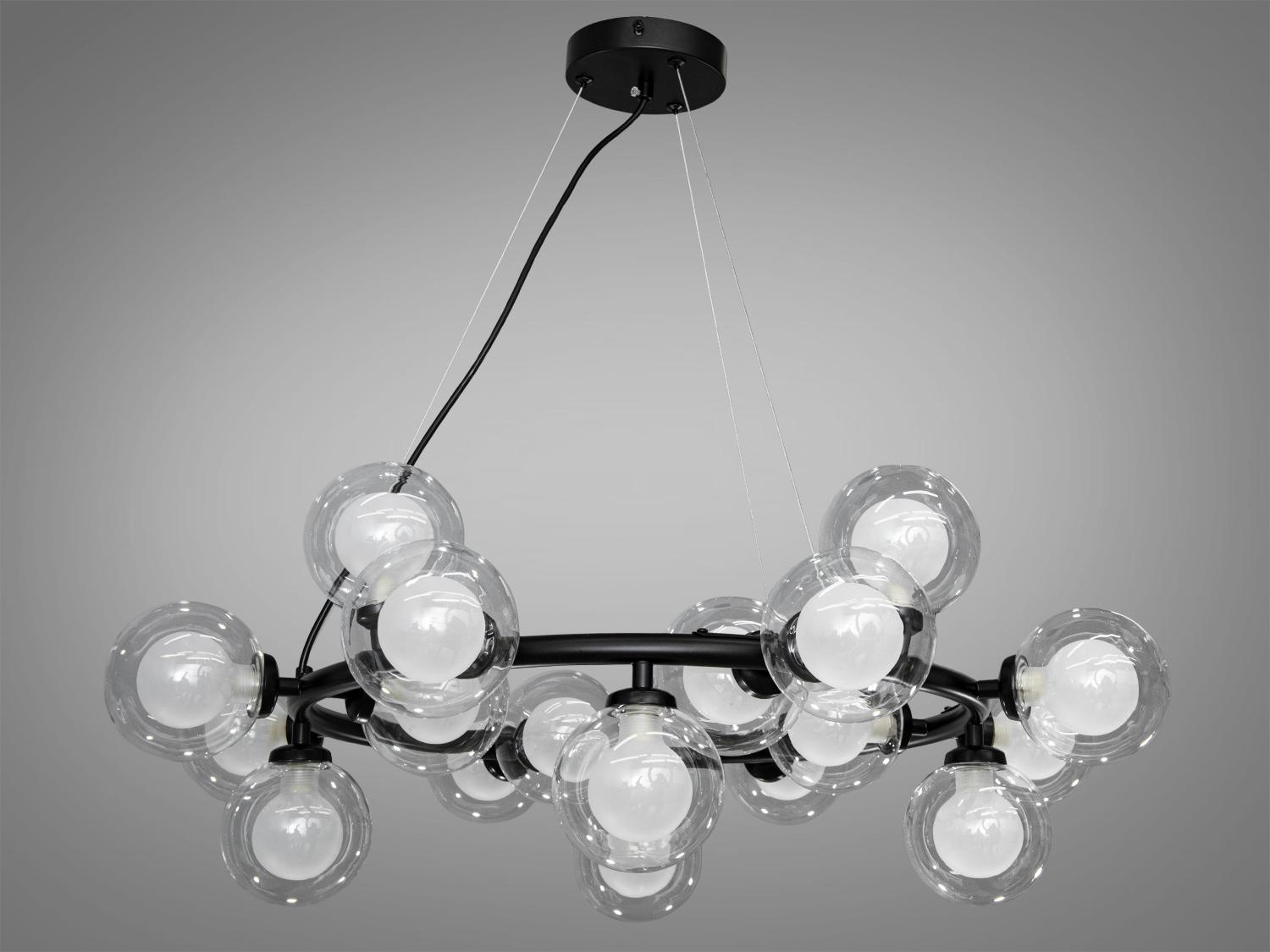 Люстра подвесная Diasha Пузыри в стиле Loft 20 ламп Черный (LQ7061/20BK) Люстра подвесная Diasha Пузыри в стиле Loft 20 ламп Черный (LQ7061/20BK)