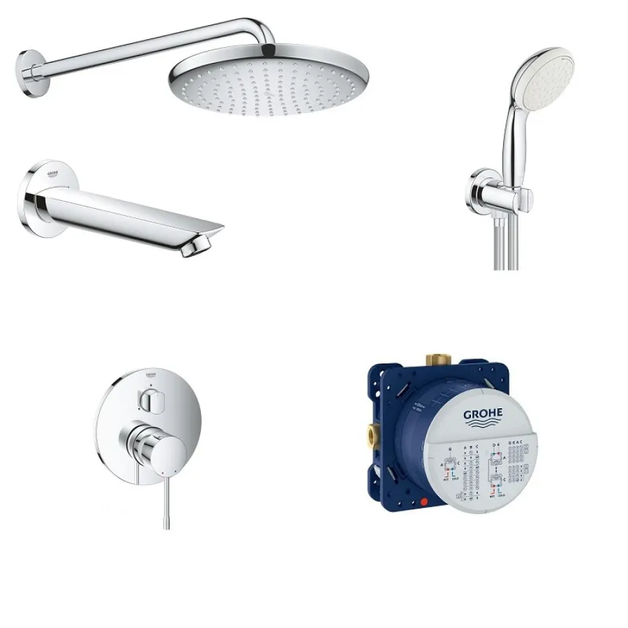 Душевая система скрытого монтажа с верхним душем Grohe Essence Tempesta 250 Chrome (26416SC5)