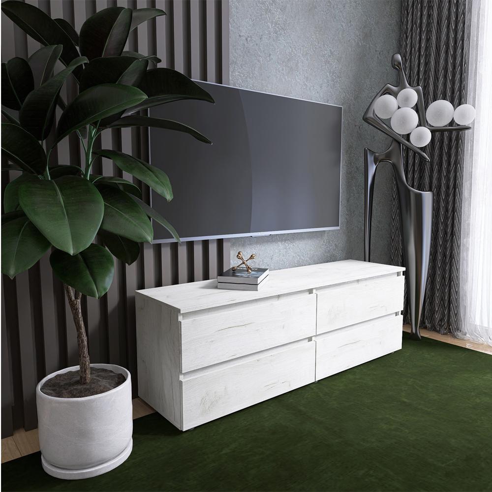 Тумба под телевизор Еверест ЛТВ-1400 Лайт 140х38х49 см Дуб Крафт Белый (EVR-071082) - фото 2 Тумба под телевизор Еверест ЛТВ-1400 Лайт 140х38х49 см Дуб Крафт Белый (EVR-071082) - фото 2