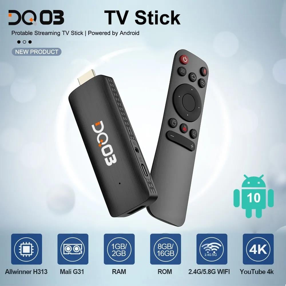 Смарт-приставка DQ03 Mini TV Stick Android 10 Quad Core ARM Cortex A53 2/16 Гб (14082519) - фото 5