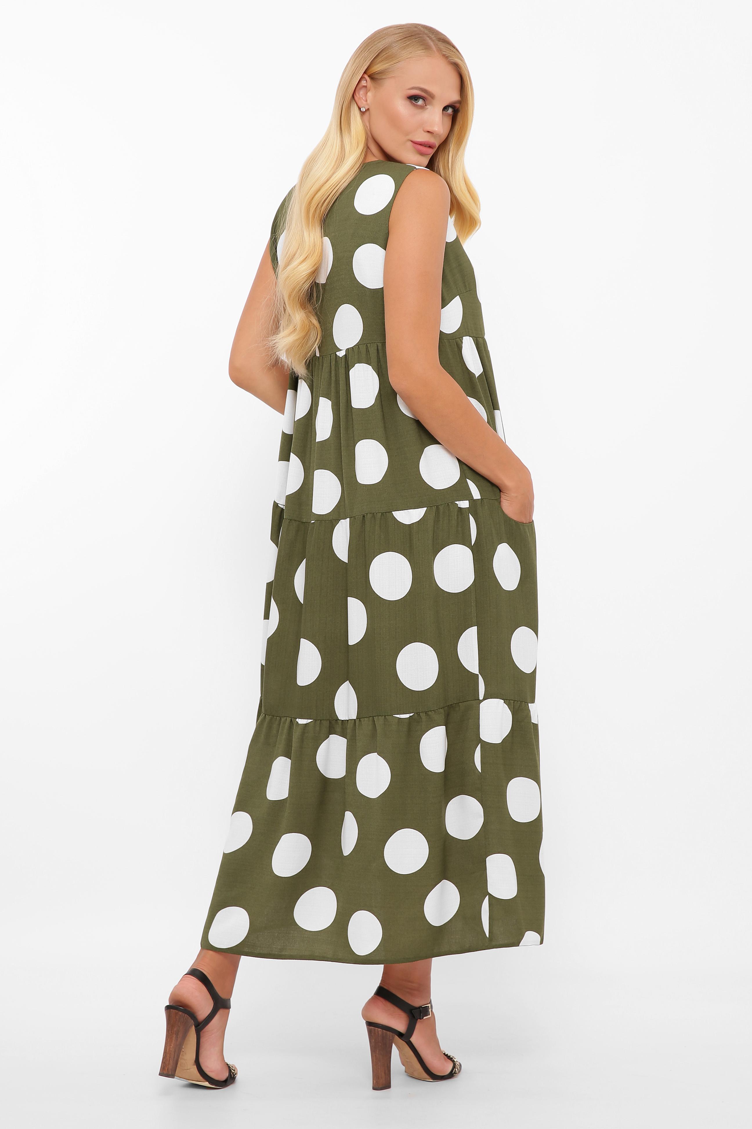 Сукня VLAVI Тала р. 54 Оливка/Горох (128405-54) - фото 2 Сукня VLAVI Тала р. 54 Оливка/Горох (128405-54) - фото 2