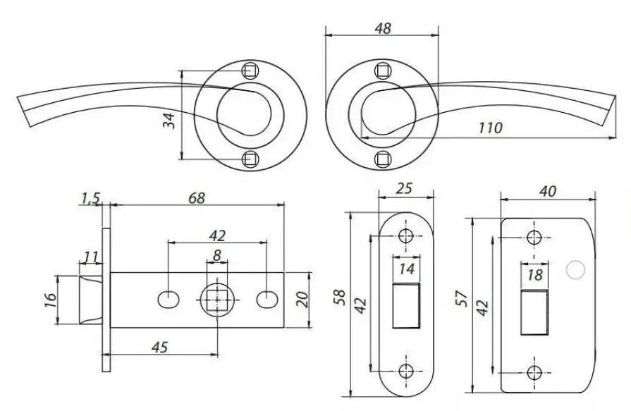 Ручка-засувка Аріко ЗЩ 114-5 Коричневий (25157091) - фото 3 Ручка-засувка Аріко ЗЩ 114-5 Коричневий (25157091) - фото 3