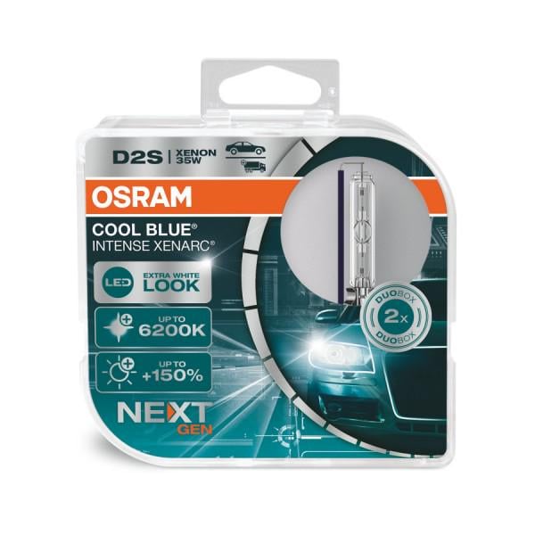 Комплект ксенонових ламп Osram D2S 35W P32d-2 Cool Blue Intense Next Gen +150%