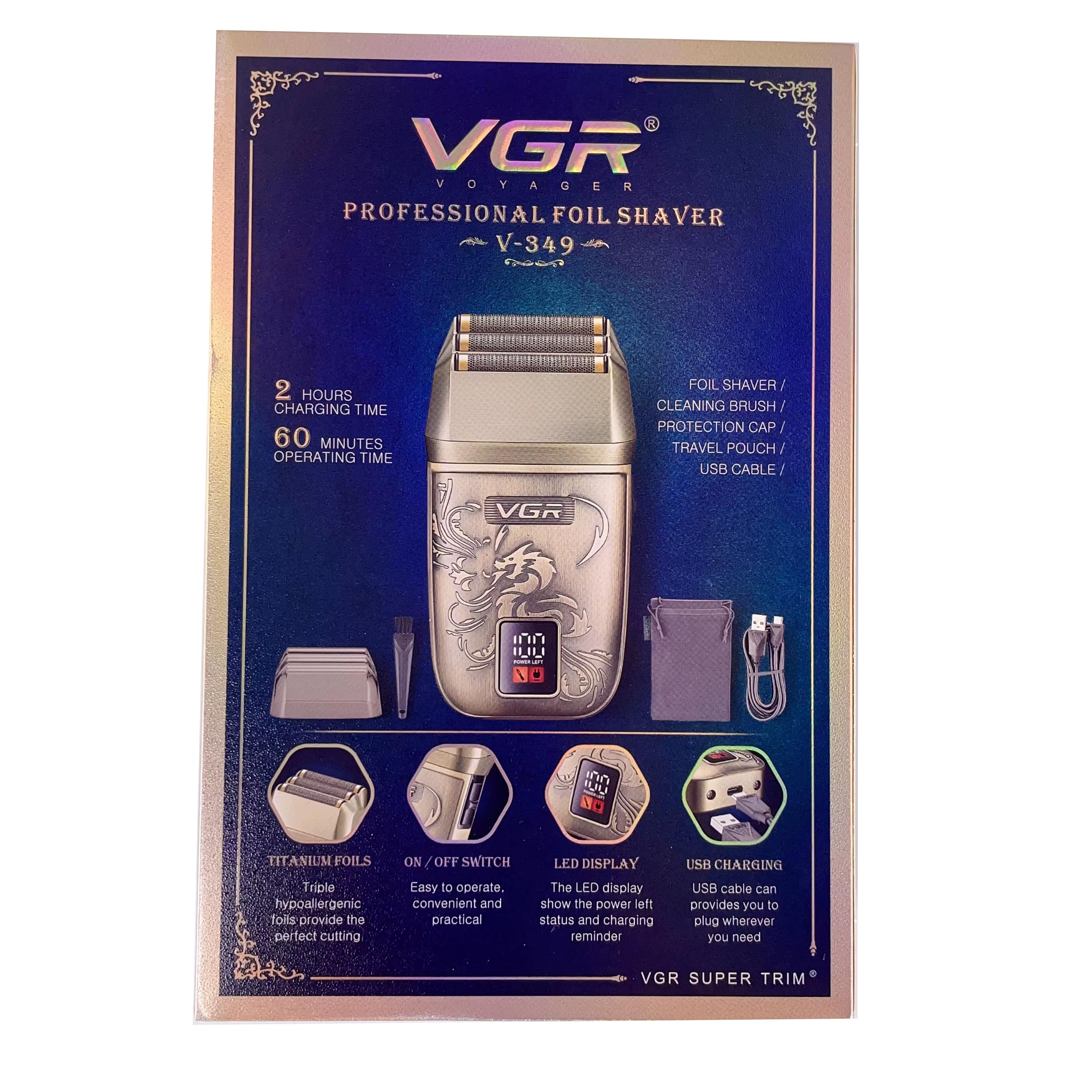 Шейвер VGR V-349 с LED-дисплеем 2х600 мА/ч IPX6 Золотистый (9064) - фото 5 Шейвер VGR V-349 с LED-дисплеем 2х600 мА/ч IPX6 Золотистый (9064) - фото 5