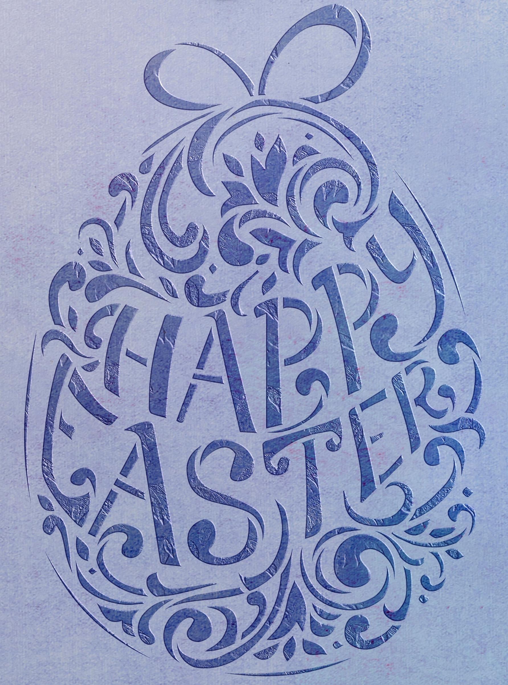 Трафарет DFA Пасхальное яйцо Happy Easter для декоративной штукатурки и окрашивания стен 0,3-1 мм (X00141)