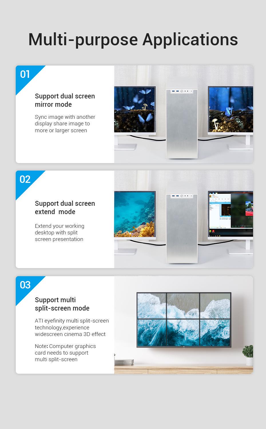 Кабель Vention DisplayPort 1.4 8K 60Hz 4K 144Hz 1080p 240Hz 32.4 Гбіт/с DP Dynamic HDR G-Sync Free Sync 1,5 м Чорний (HCABG) - фото 12