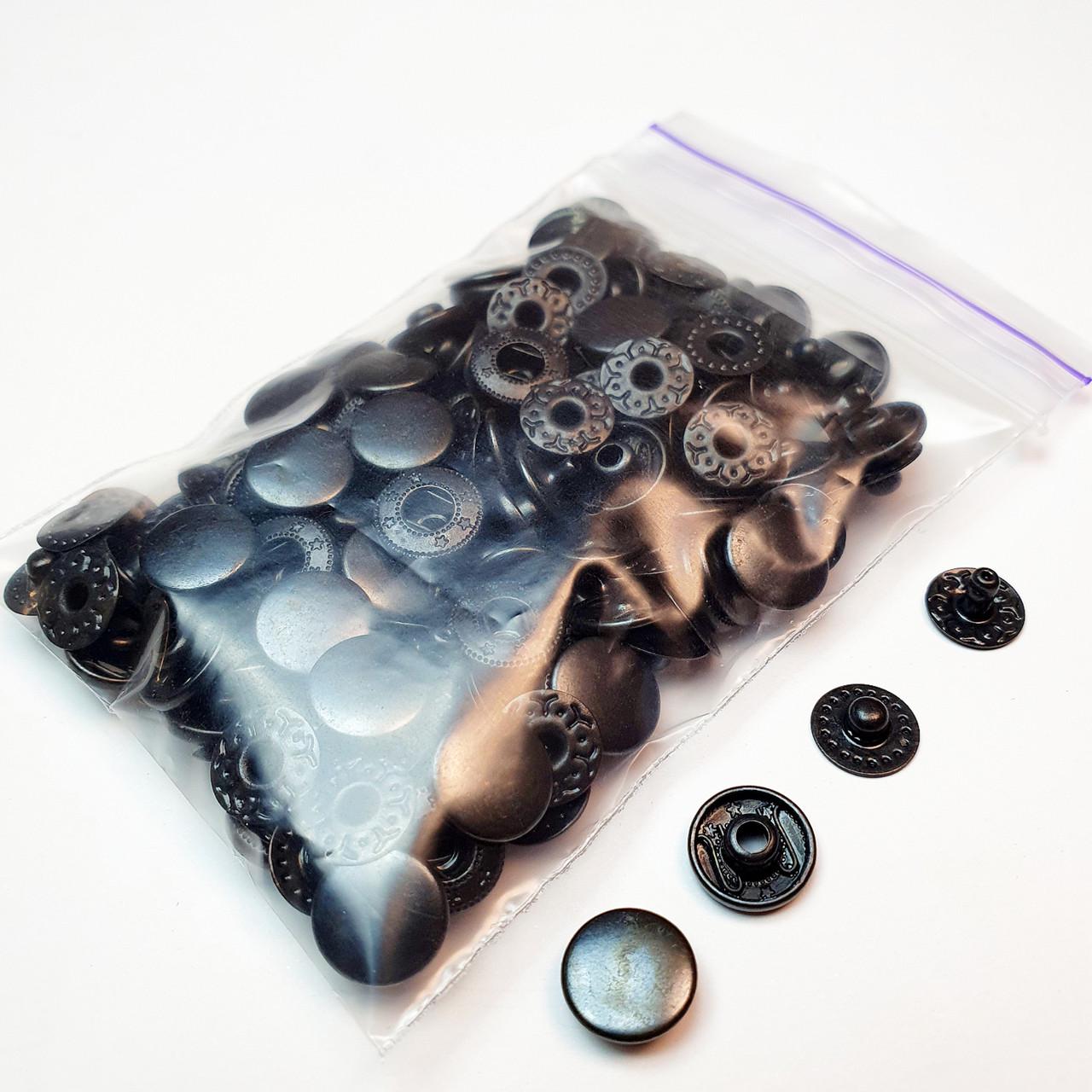 Кнопка металева Strong Alfa VT-2 10,5 мм 20 шт. Оксид