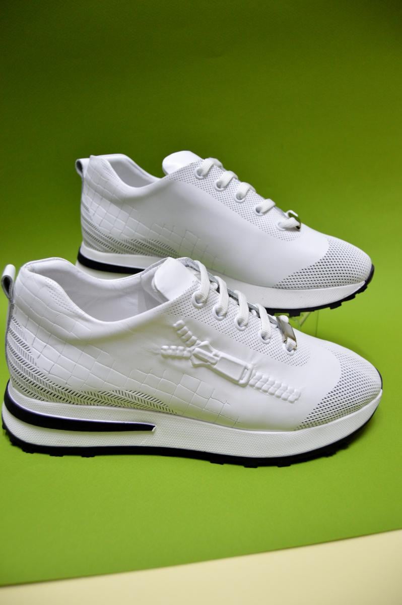 Кросівки жіночі Aquamarin декор блискавка р. 38 Білий (94100740238) - фото 1