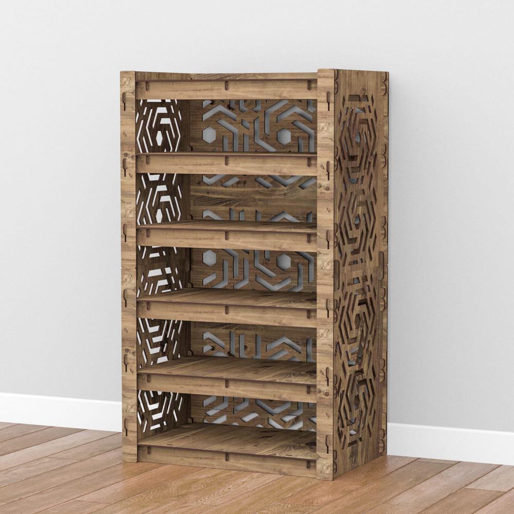 Комод для прихожей деревянный Hexagonica Chevron на 5 ящиков серые корзины 900х528х345 мм (111178) - фото 5 Комод для прихожей деревянный Hexagonica Chevron на 5 ящиков серые корзины 900х528х345 мм (111178) - фото 5