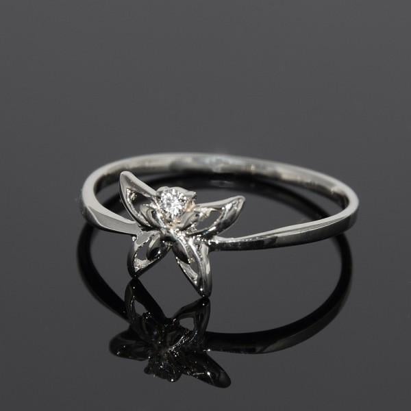 Каблучка з білого золота з діамантом (2248216801) - фото 2