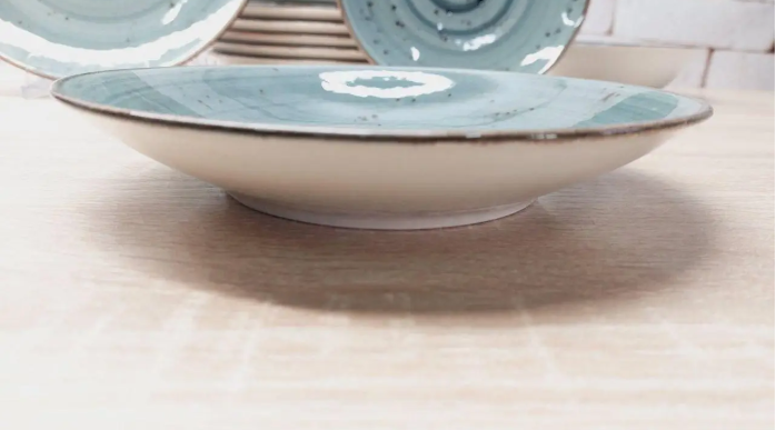 Столовый сервиз OMS TULU фарфор 6 персон 24 шт. Spiral Grey-Blue (DN24-Spiral Grey-Blue) - фото 2 Столовый сервиз OMS TULU фарфор 6 персон 24 шт. Spiral Grey-Blue (DN24-Spiral Grey-Blue) - фото 2