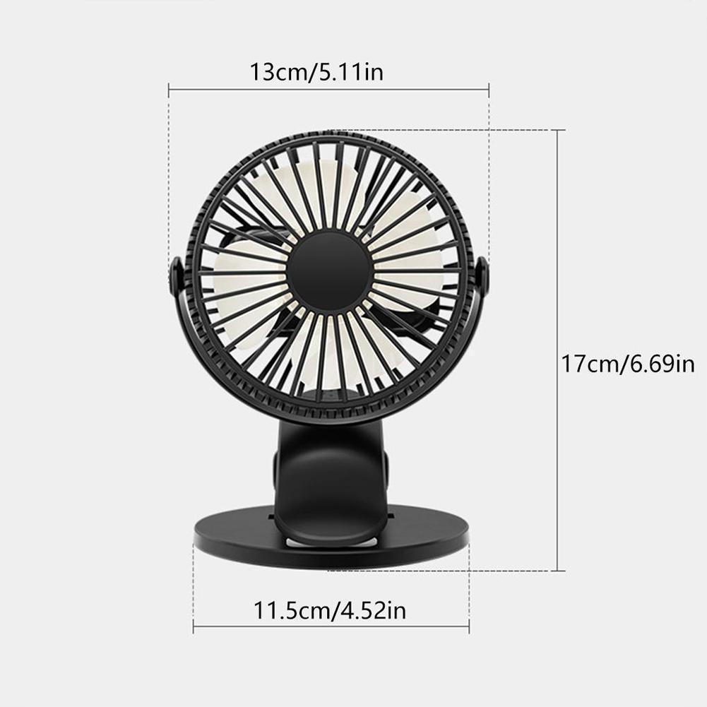 Переносной USB мини-вентилятор Mini Fan XH-09 с аккумулятором на прищепке Черный (1391) - фото 4