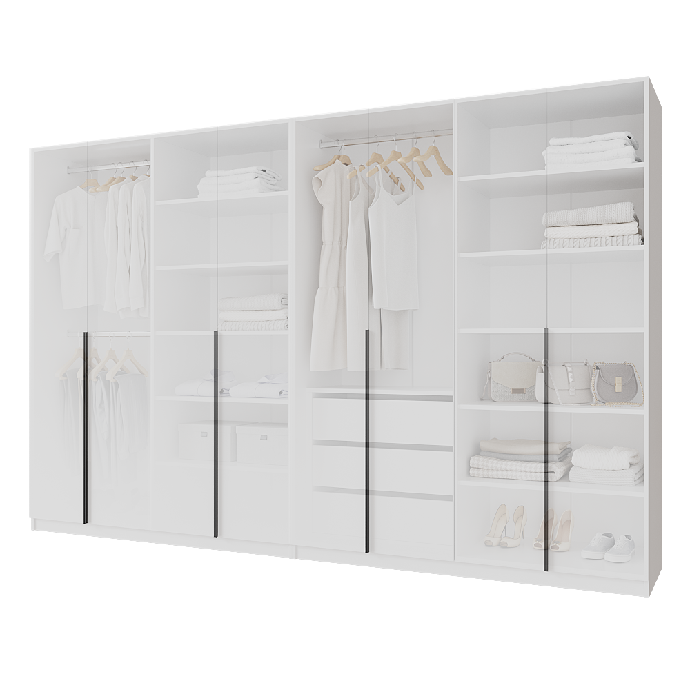 Шафа розпашна з тумбою Меблітренд Чиназес ЧиТ-3200 3200х500х2050 мм Білий (27287315) - фото 2 Шафа розпашна з тумбою Меблітренд Чиназес ЧиТ-3200 3200х500х2050 мм Білий (27287315) - фото 2