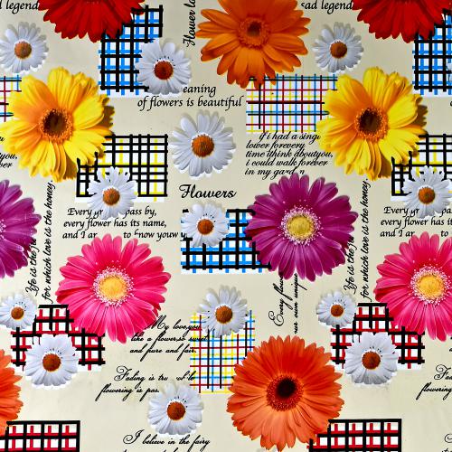 Клейонка Stenson Demo M-6082-1 на нетканій основі ущільнена 1,4х20 м