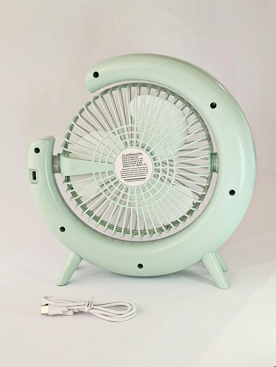 Вентилятор нічник на акумуляторі Зелений - фото 2