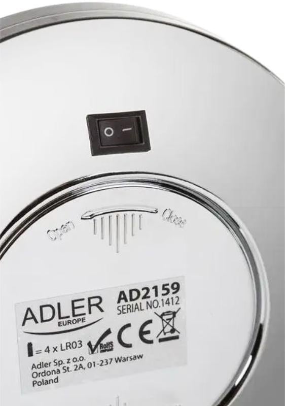 Зеркало для макияжа Adler AD 2159 с LED подсветкой с 3-кратным увеличением и регуляцией кута - фото 5