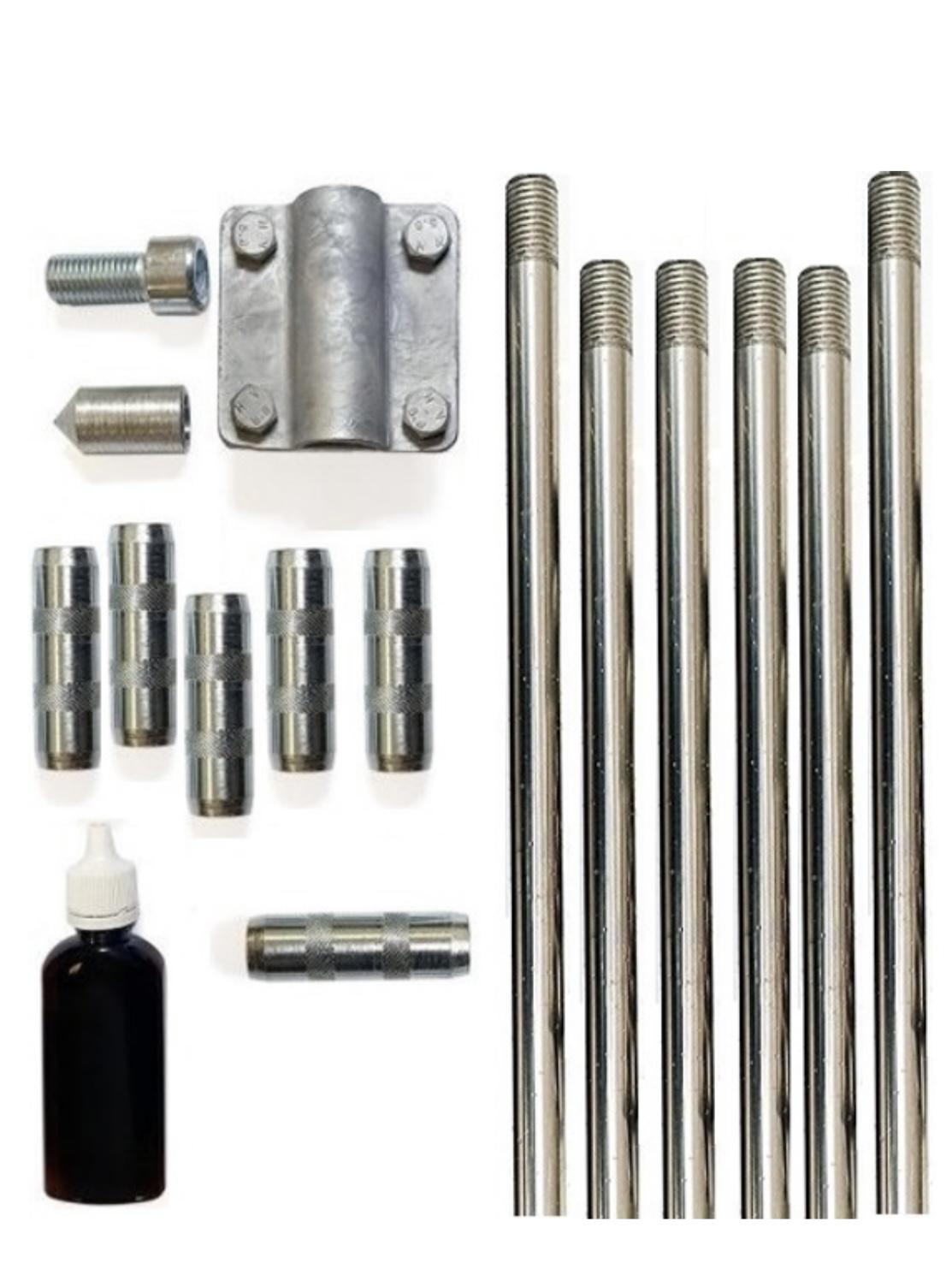 Комплект заземлення з нержавіючої сталі Self ⌀ 16 мм 9 м зі струмопровідною пастою (57757)