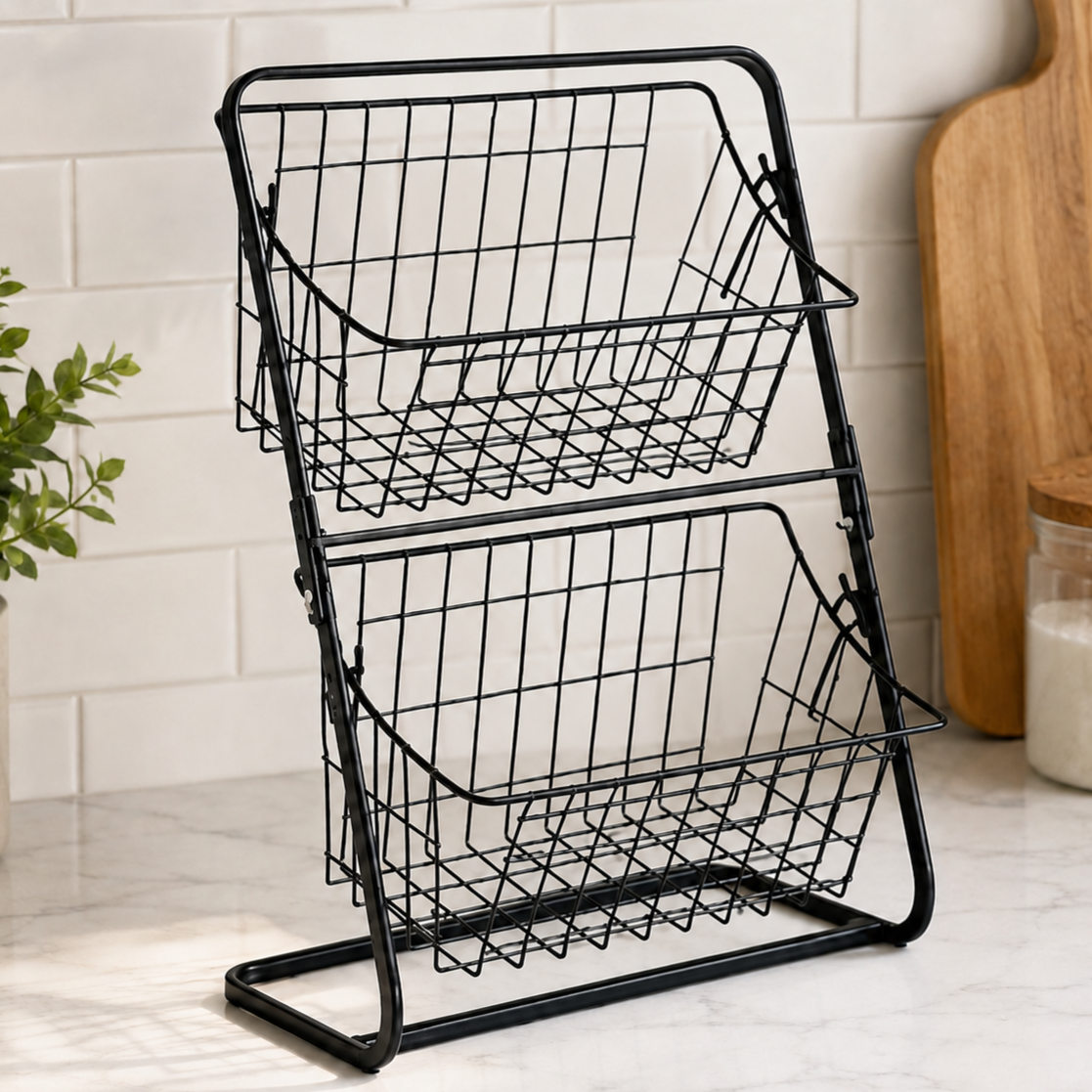 Кухонний органайзер Storage Rack 39x28x18 см металевий Чорний