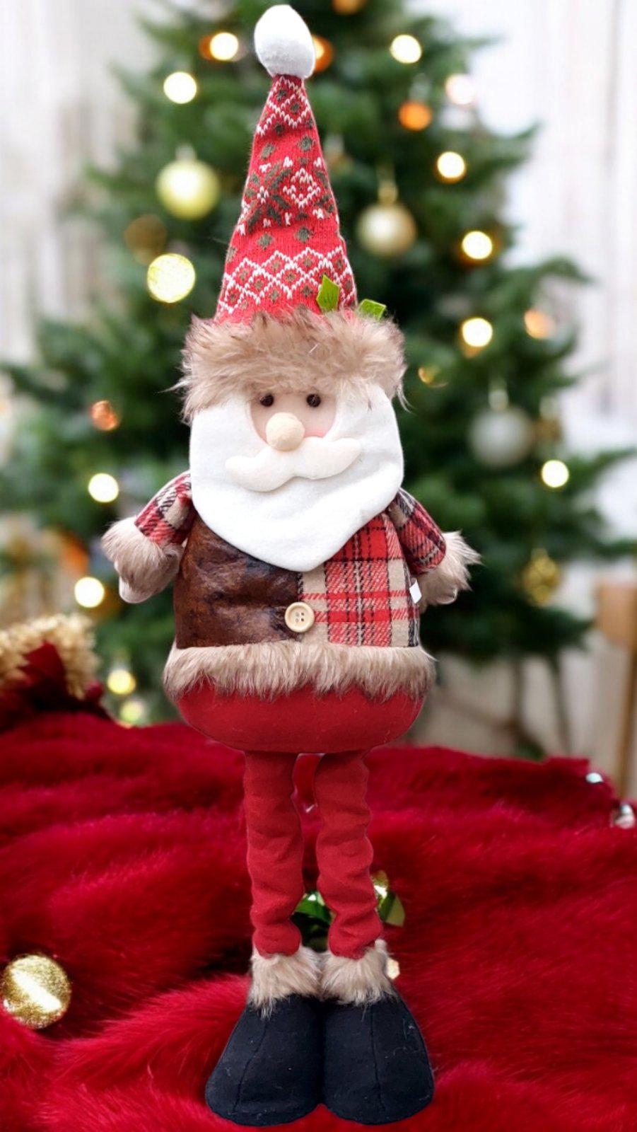 Фігурка новорічна Санта на телескопічних ніжках 48-66 см