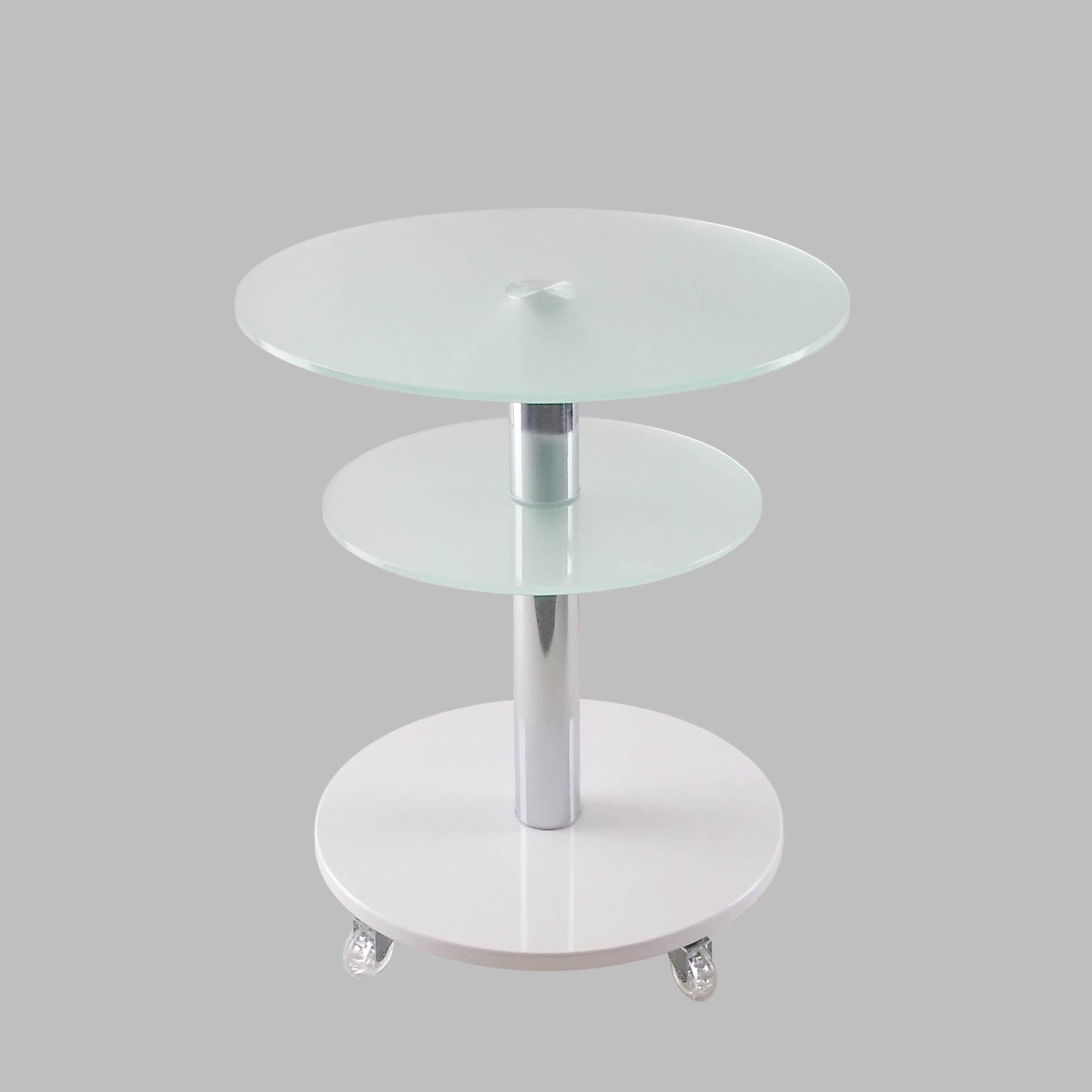 Стол журнальный стеклянный Commus Bravo Light K satin-white-chr60 Белый (444810196) - фото 4 Стол журнальный стеклянный Commus Bravo Light K satin-white-chr60 Белый (444810196) - фото 4