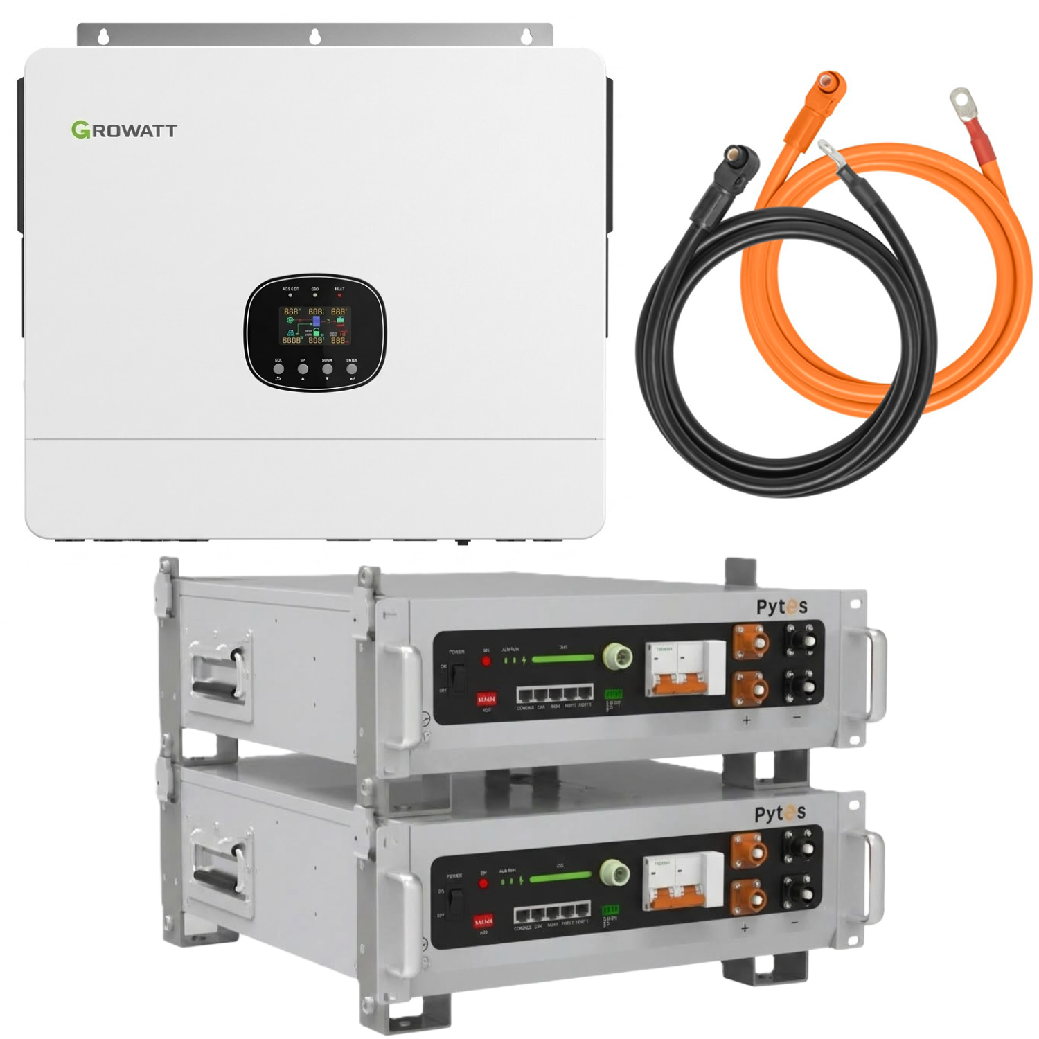 Комплект автономного энергоснабжения Growatt SPE 12000 ES 12 кВт и Pytes V5°α Plus H+ 2 шт. 5,12 кВт/год LiFePO4