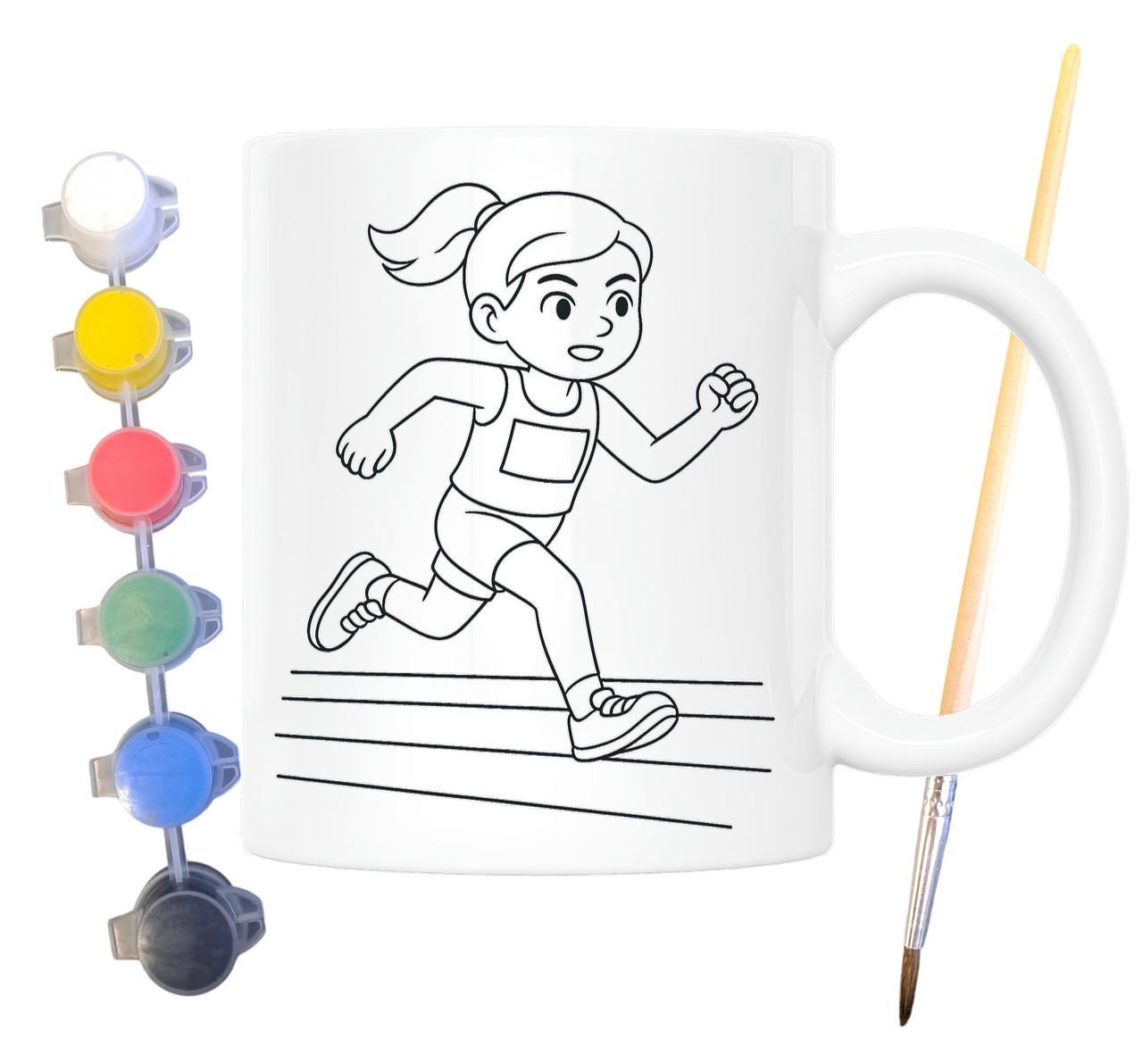 Набір для творчості кружка розмальовка Легка атлетика 330 мл Білий (КР0113) - фото 2