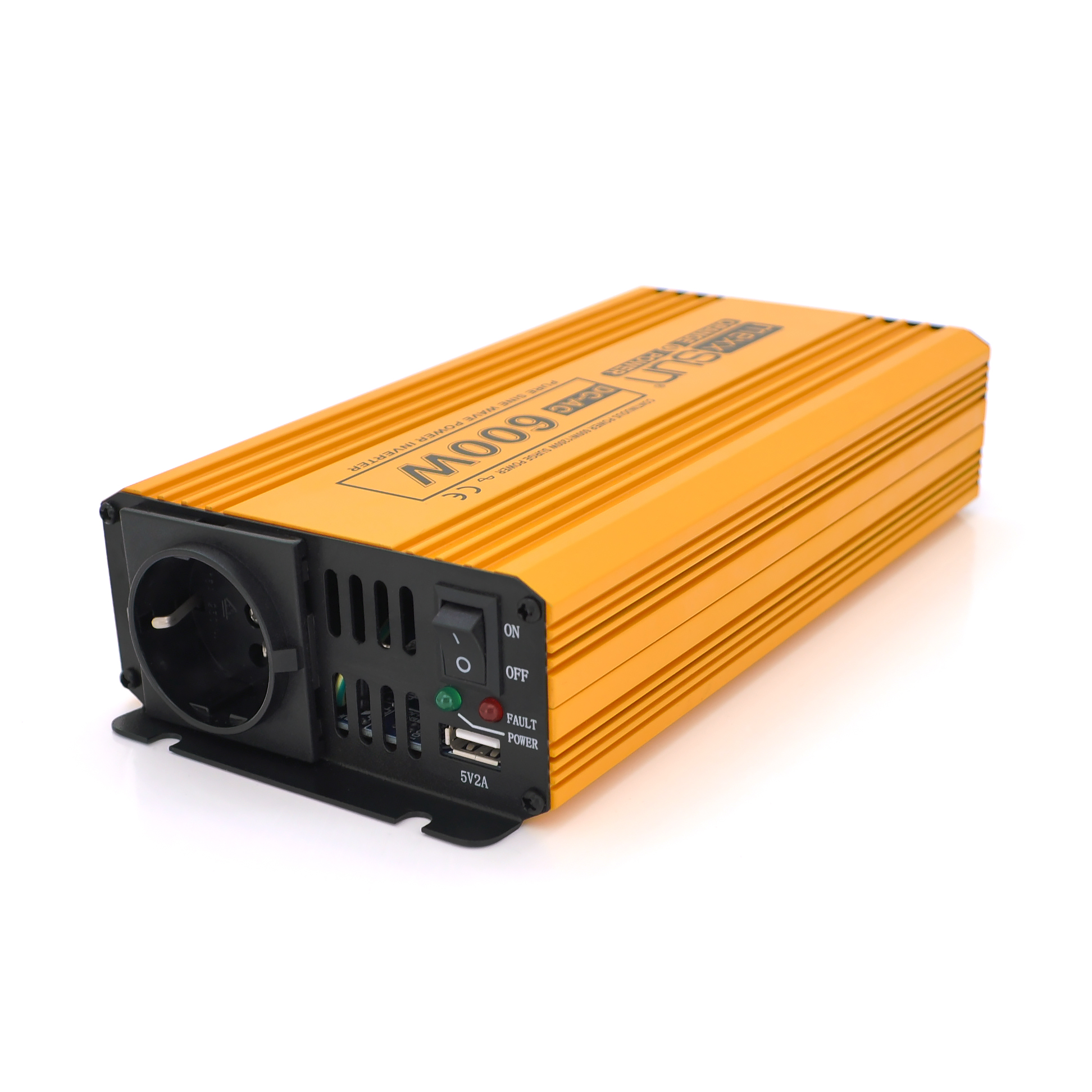 Інвертор Mexxsun MXSPSW-600 12V/220V 600W з правильною синусоїдою 1 Shuko 1 USB клемні дроти Q8 (YUT_V6172) - фото 1