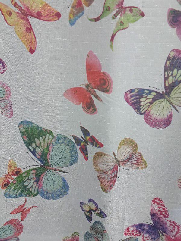 Гардина из искусственного льна Бабочки 300х270 см - фото 2 Гардина из искусственного льна Бабочки 300х270 см - фото 2