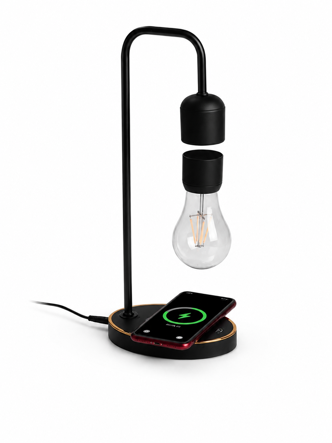 Настольная LED-лампа антигравитационная с беспроводной зарядкой 10W Черный (49675927)