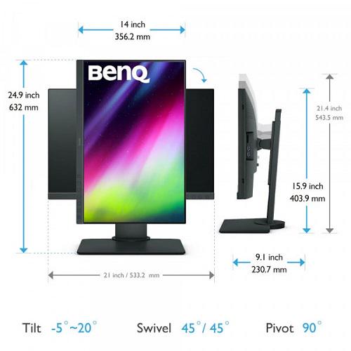 Монітор BenQ SW240 9H.LH2LB.QBE Сірий (11870453) - фото 9