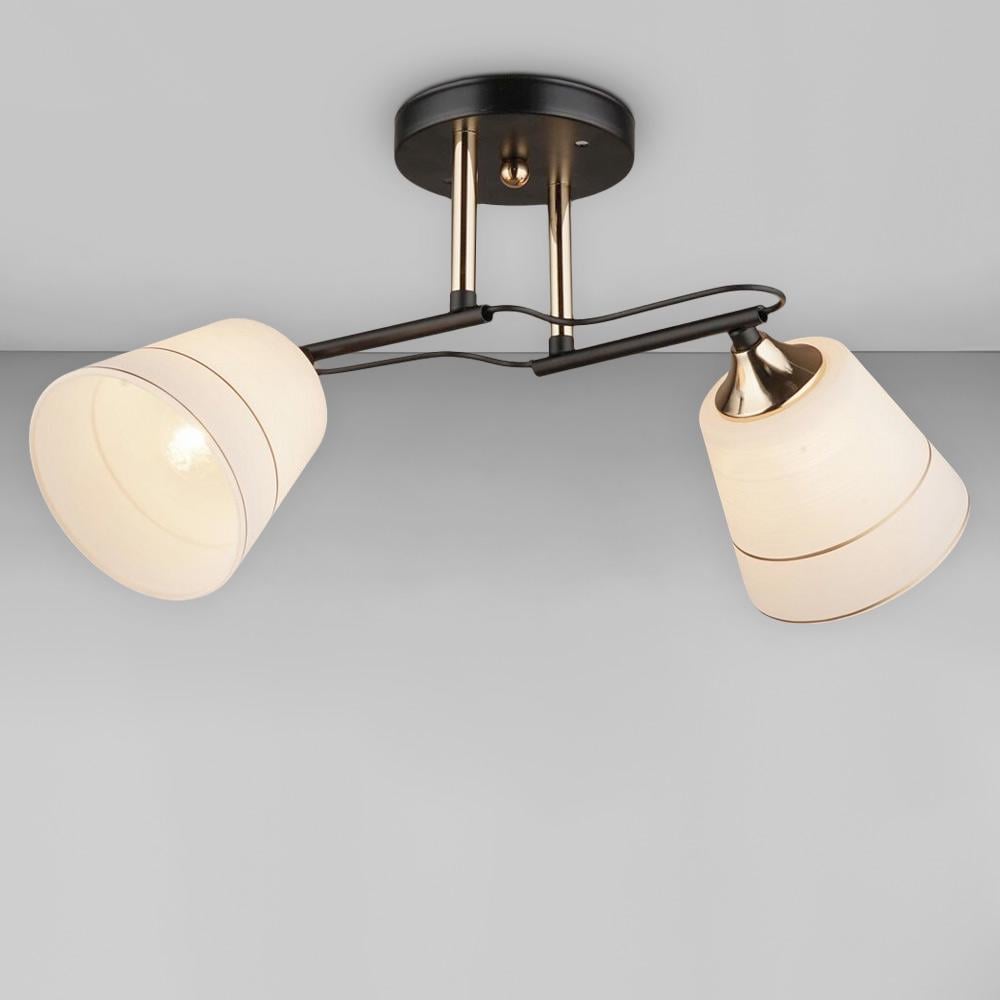 Люстра потолочная Light House SRS-20855/2 плафон белый Черный/Золотой