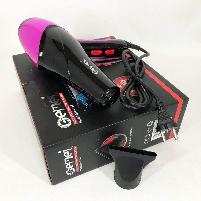 Фен для волос Gemei GM-1766 2600 Вт Purple (tf4352) - фото 12