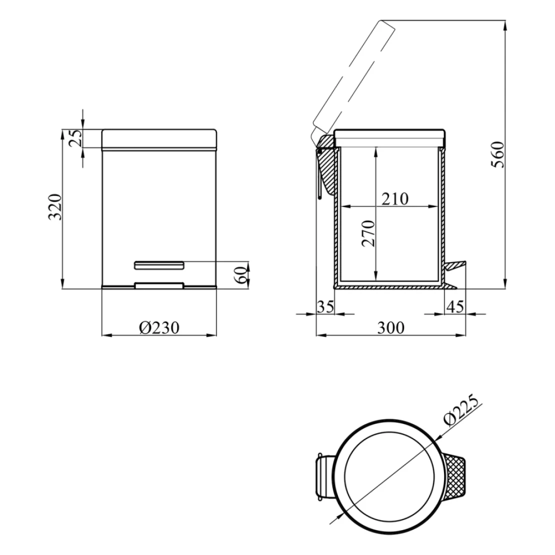 Мусорное ведро Kroner KRM Rizze ACE413 8 л (SVR-CV022923) - фото 4 Мусорное ведро Kroner KRM Rizze ACE413 8 л (SVR-CV022923) - фото 4