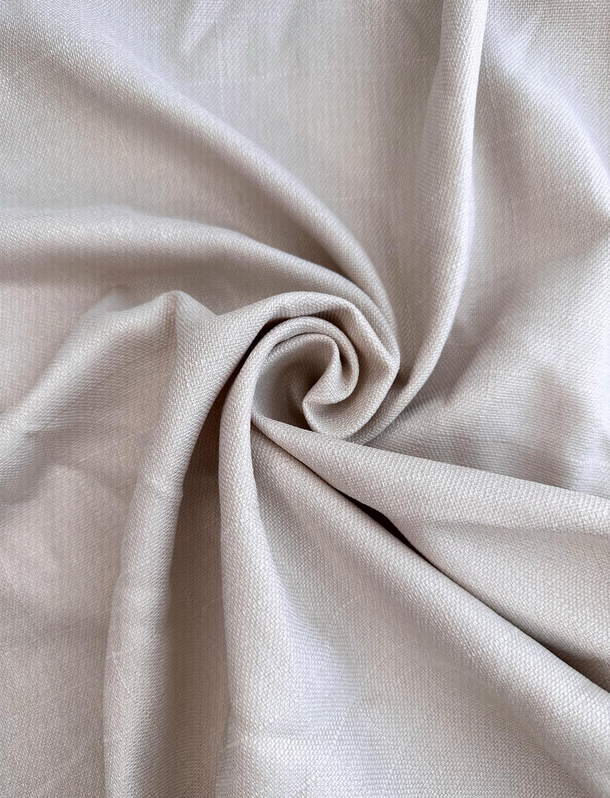 Штора однотонная льняная двусторонняя Olimpos на тесьме 6 см 250х280 см Бежевый (12086538)