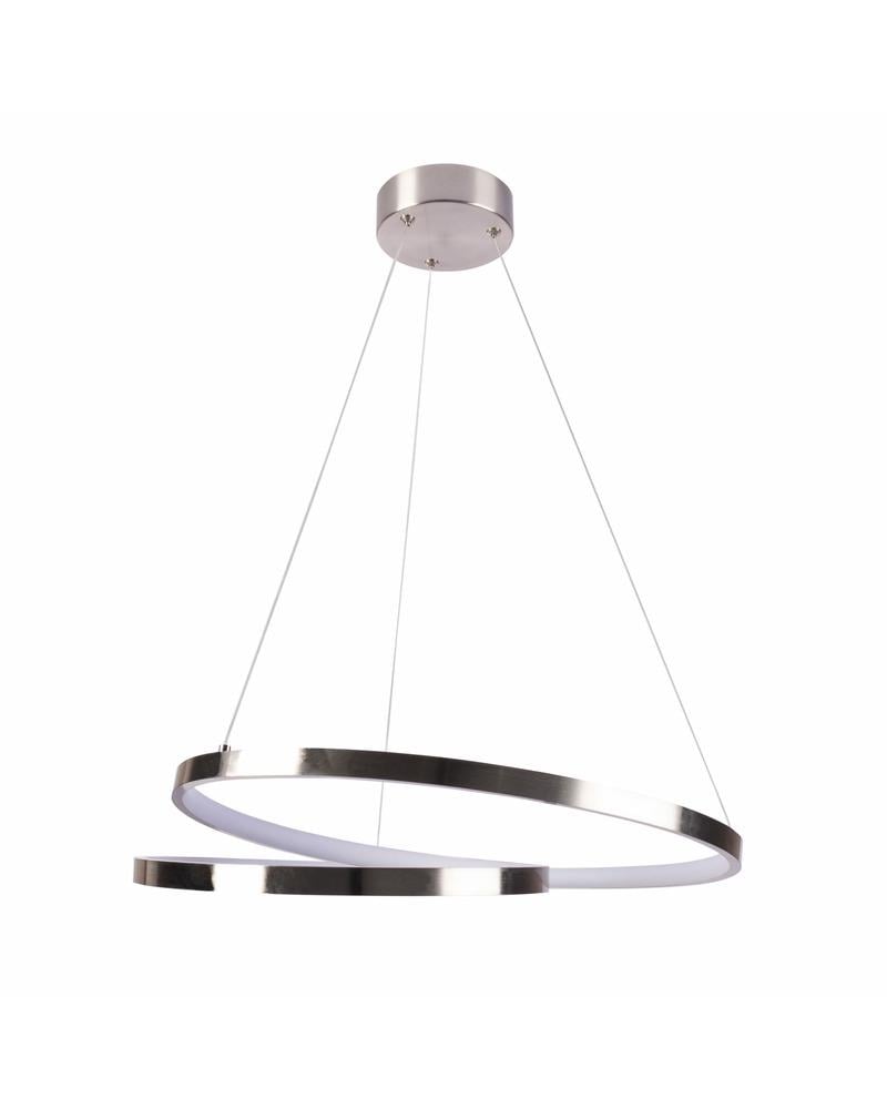 Люстра подвесная светодиодная круглая Polux 328045 Zefira 50 Led 1x40W 4000K 3700Lm IP20 Никелевый (24321190)