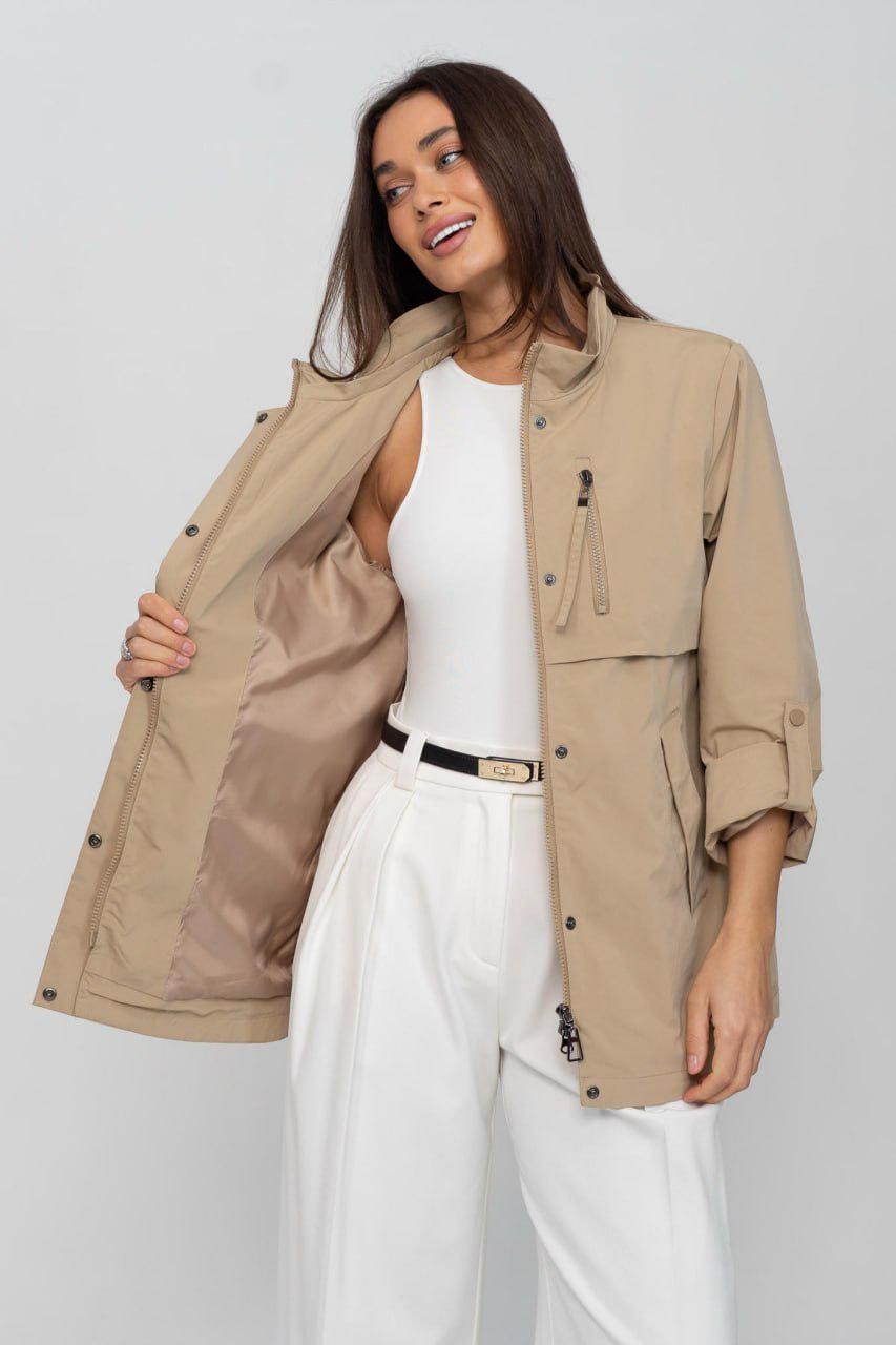 Ветровка женская Plus Size р. 56 Бежевый (33304572)