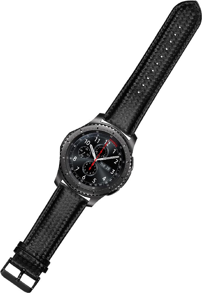 Ремешок кожаный Carbon для Samsung Gear S3 Black (17450)