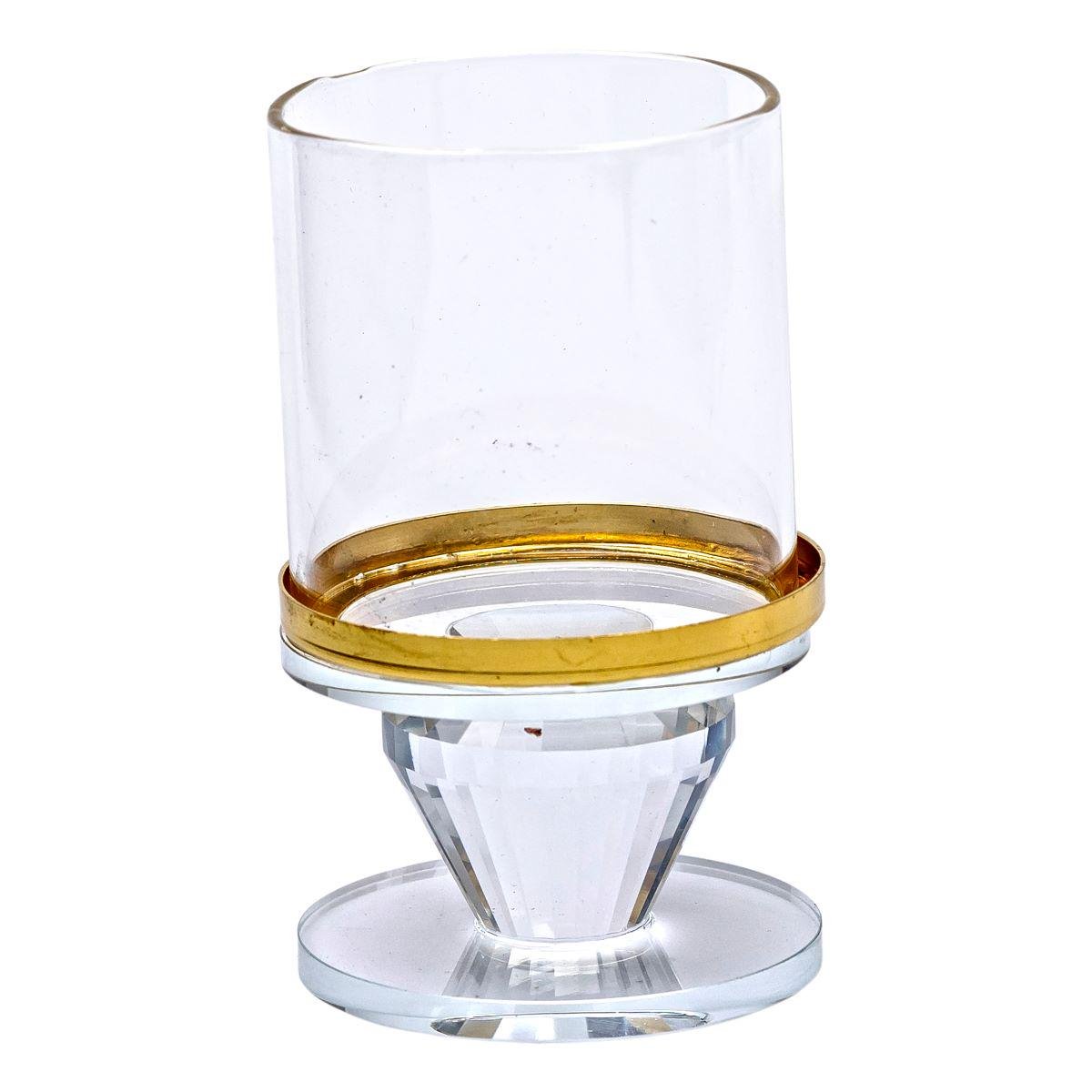 Свічник скляний Light House LG-30088 CL висота 10 см Прозорий