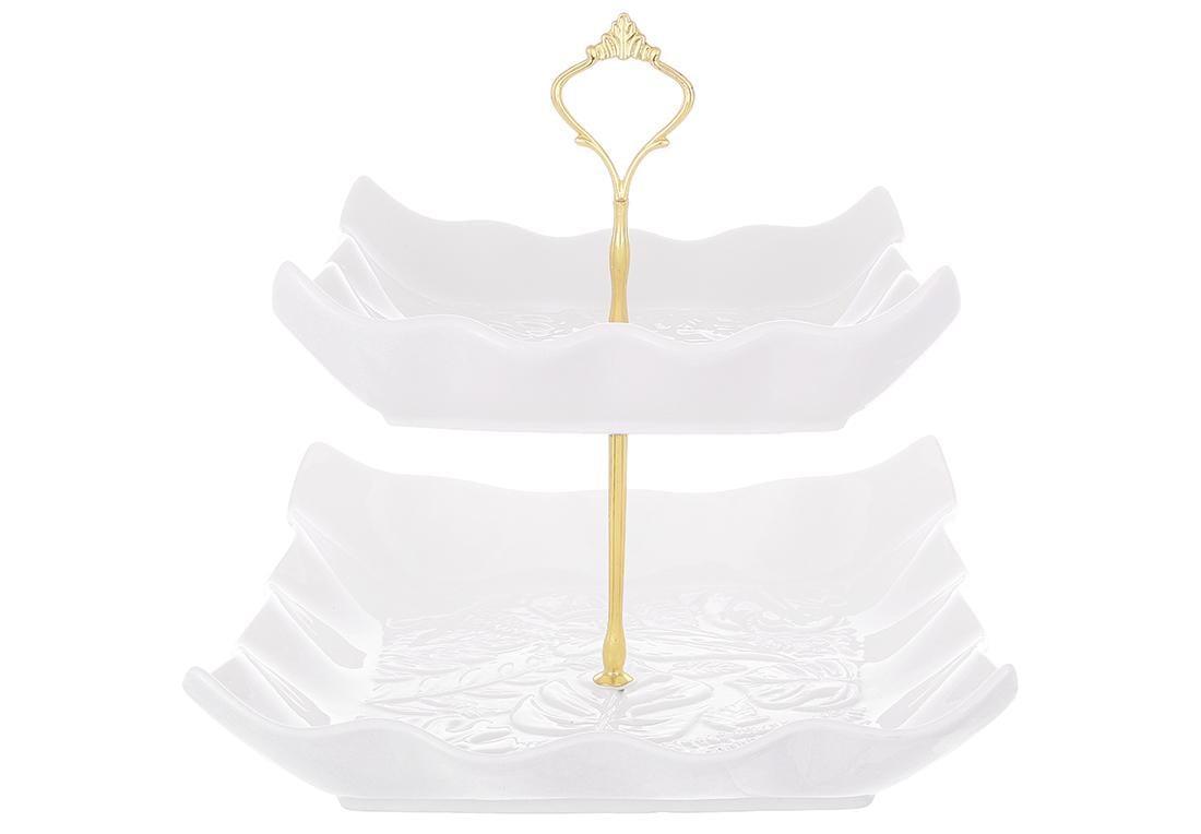 Этажерка фарфоровая BonaDi Монстера 25 см Белый (988-443)