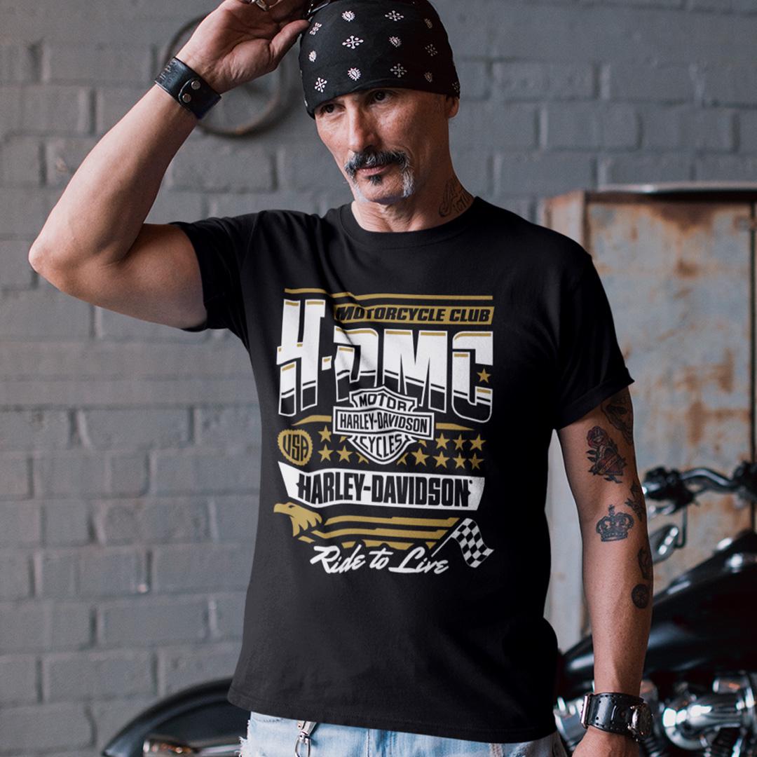 Футболка унисекс Harley Davidson H Dmc Motorcycle Club M Черный (00000011507)