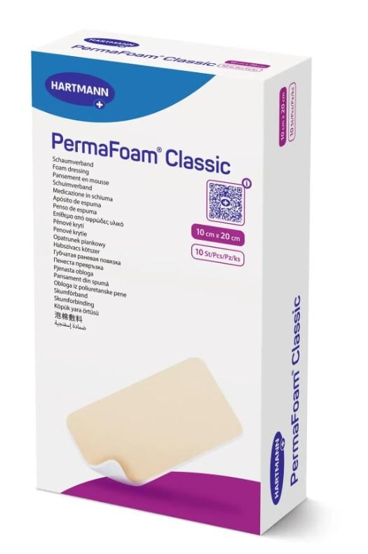 Повязка губчатая PermaFoam Classic 10х20 см