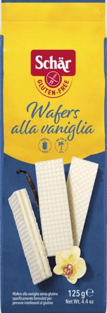 Вафли без глютена ванильные Dr. Schar Wafers al vaniglia 125 г (8008698001905)