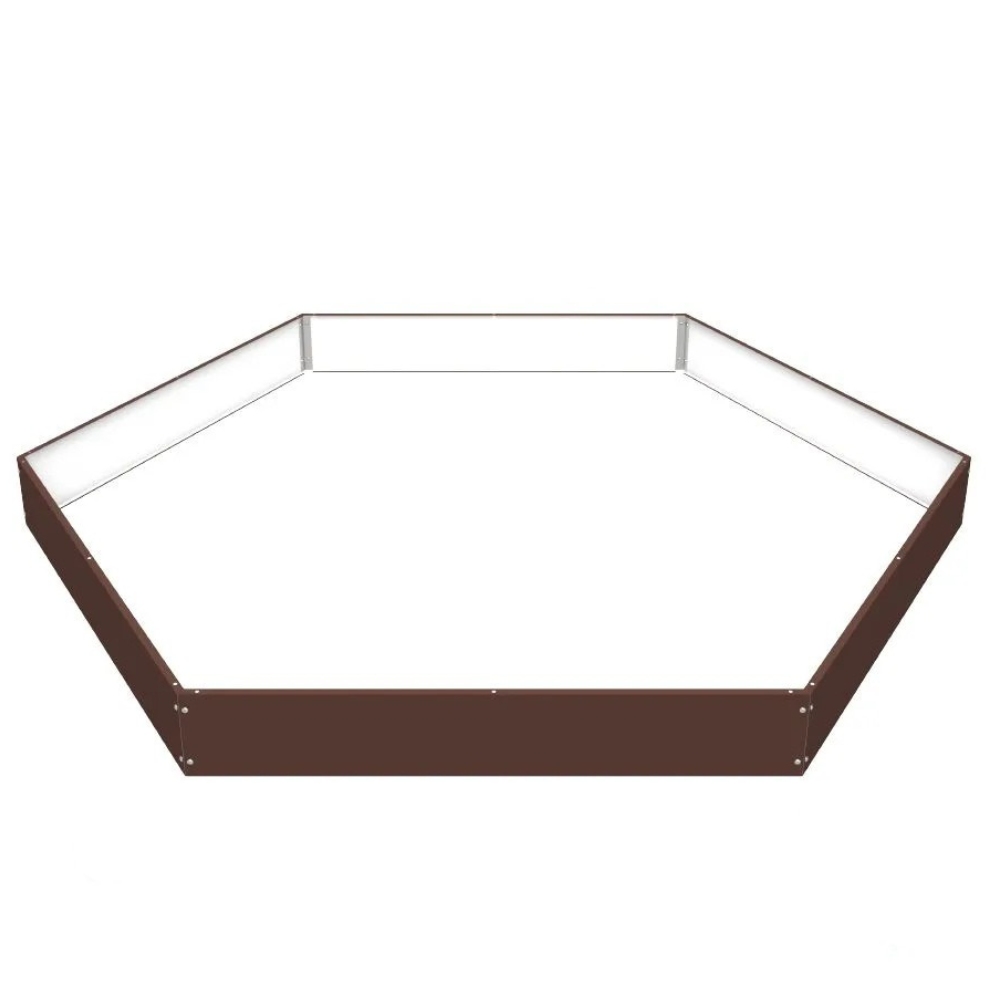 Клумба садовая SIMBUD шестигранник металлическая 1 м RAL8017 (398567)