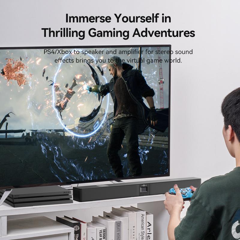 Кабель оптичний Vention Toslink з поворотом на 360° SPDIF Dolby Digital Аудіо Hi-Fi нейлонове обплетення 3 м Чорний (BKDBI) - фото 6