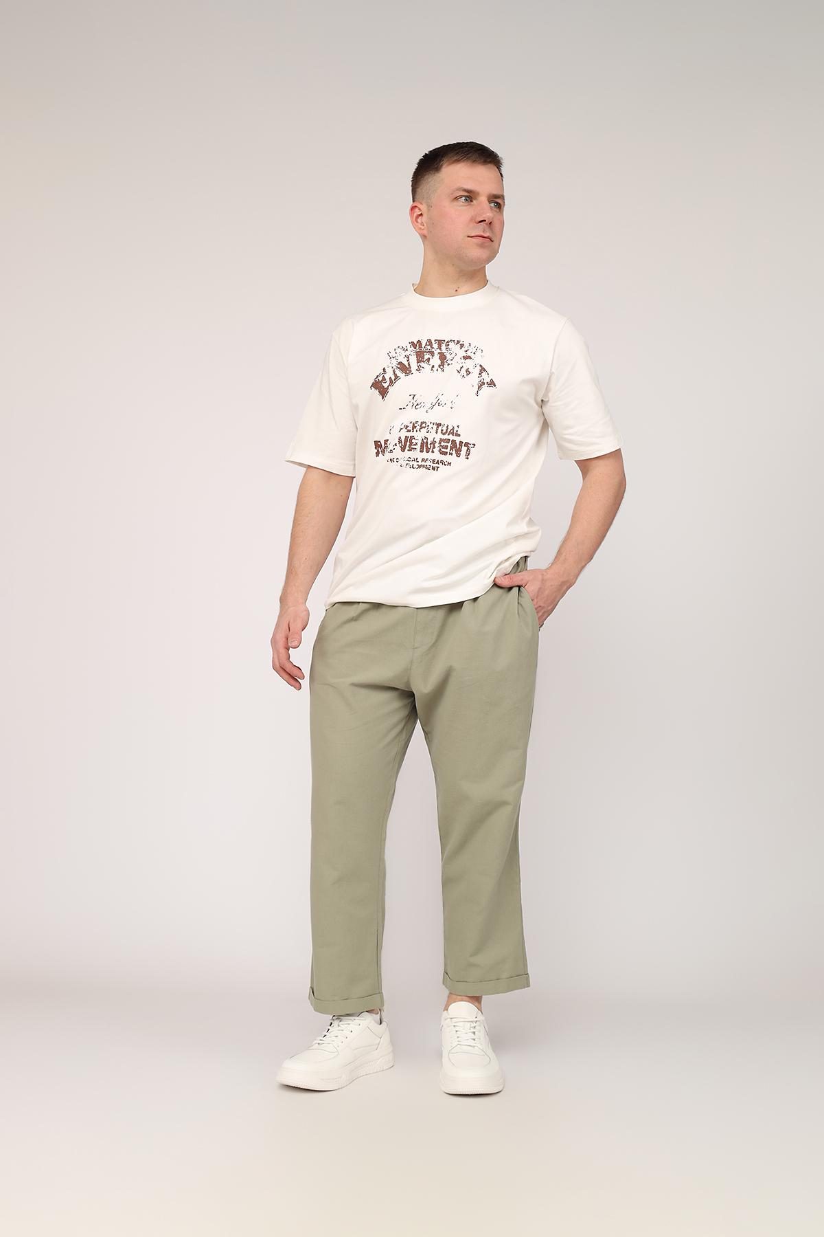 Футболка мужская ЦБ-00269886 с коротким рукавом р. 50 Молочный (SKT001044544)